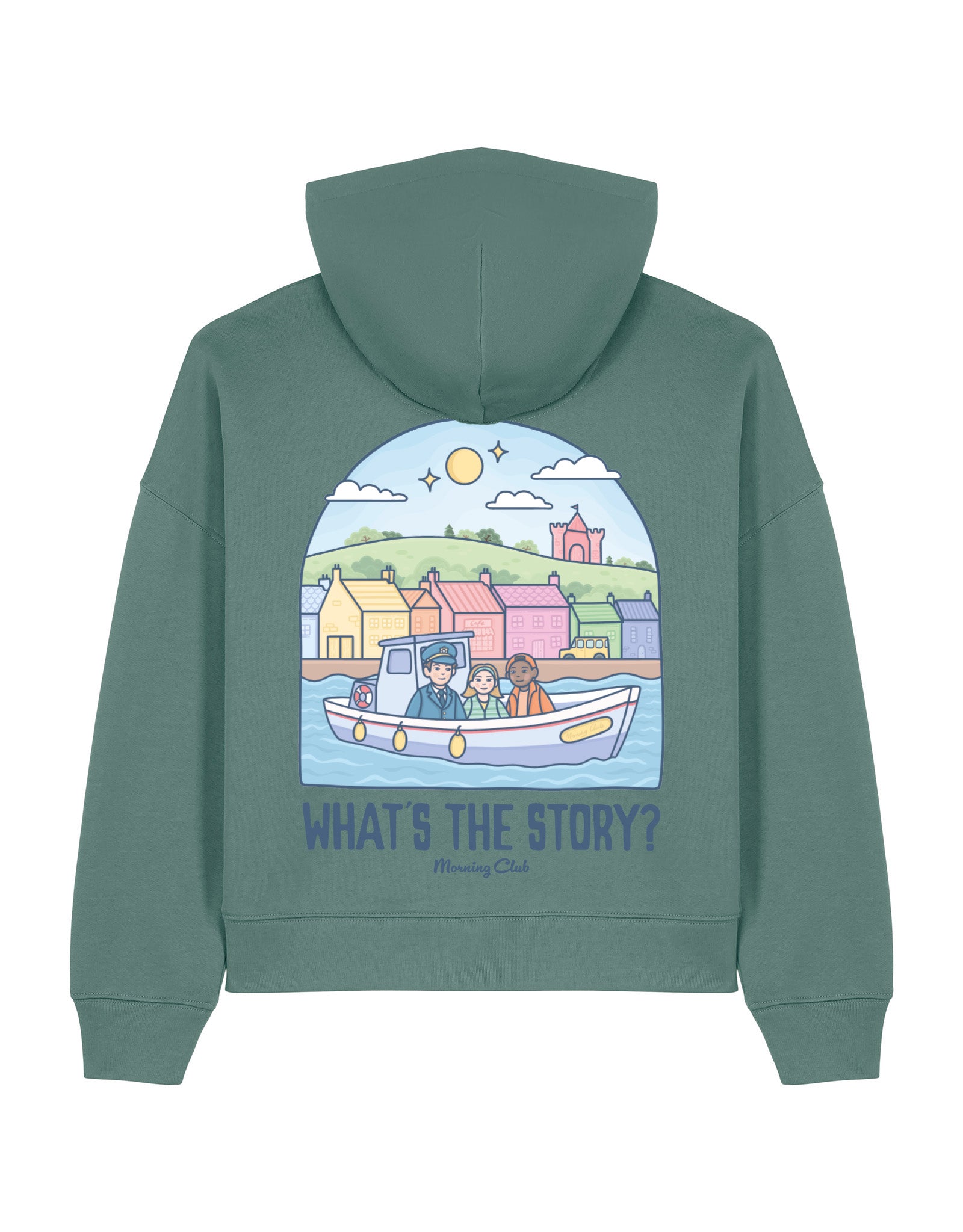 What's The Story Printed Boxy Organic Cotton Hoodie