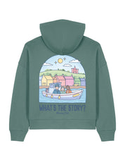 What's The Story Printed Boxy Organic Cotton Hoodie