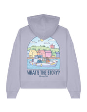 What's The Story Printed Boxy Organic Cotton Hoodie