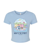 What's The Story Printed Micro Rib Baby Tee