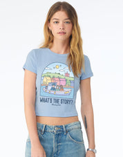 What's The Story Printed Micro Rib Baby Tee