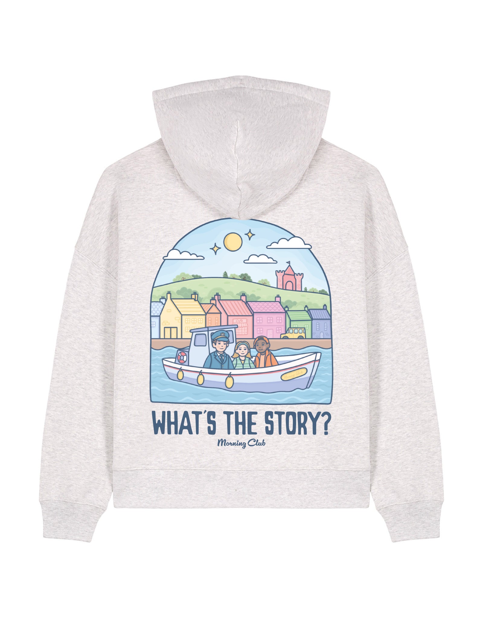 What's The Story Printed Boxy Organic Cotton Hoodie