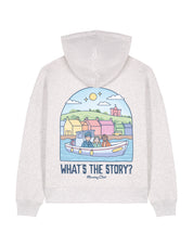 What's The Story Printed Boxy Organic Cotton Hoodie