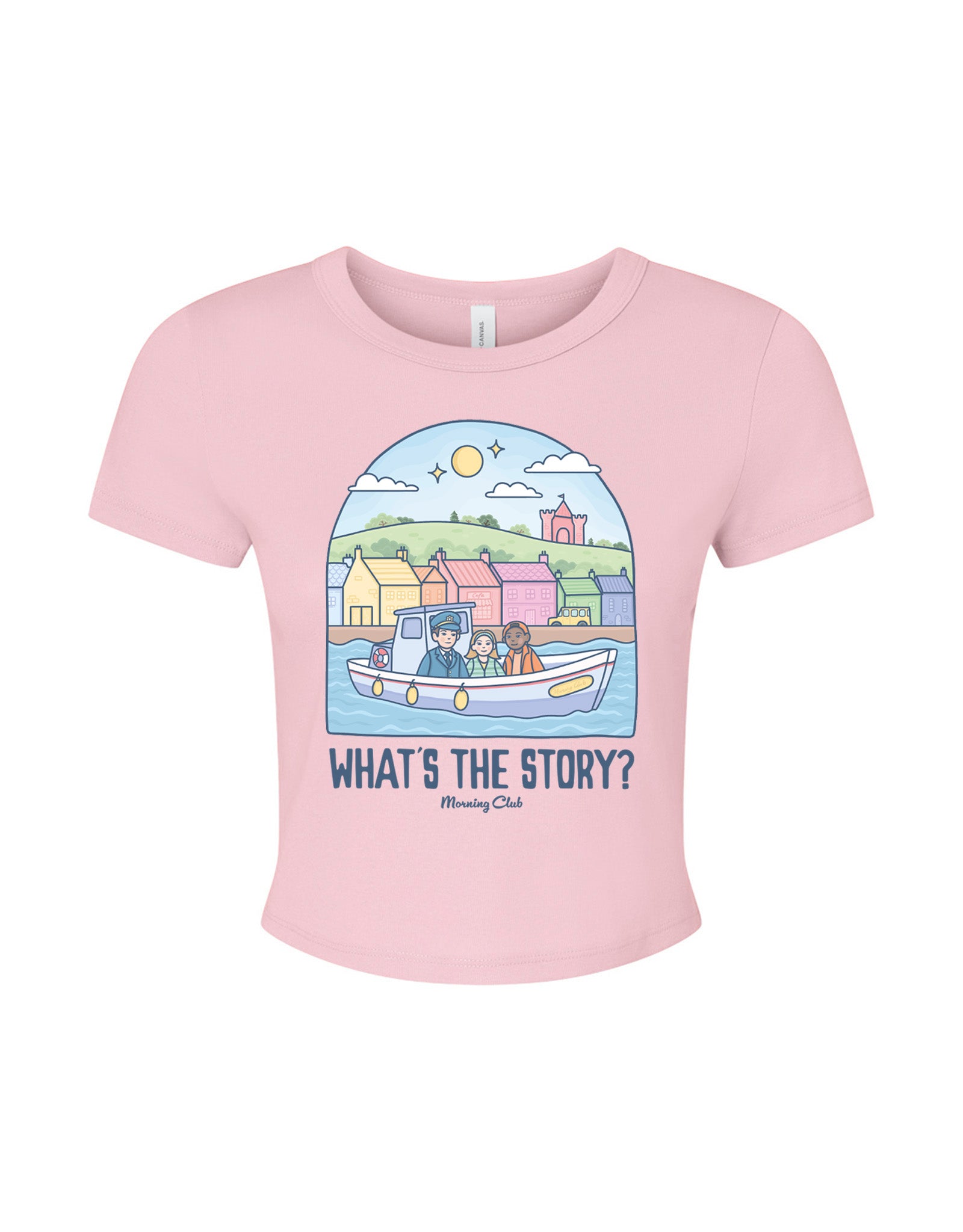 What's The Story Printed Micro Rib Baby Tee