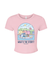 What's The Story Printed Micro Rib Baby Tee