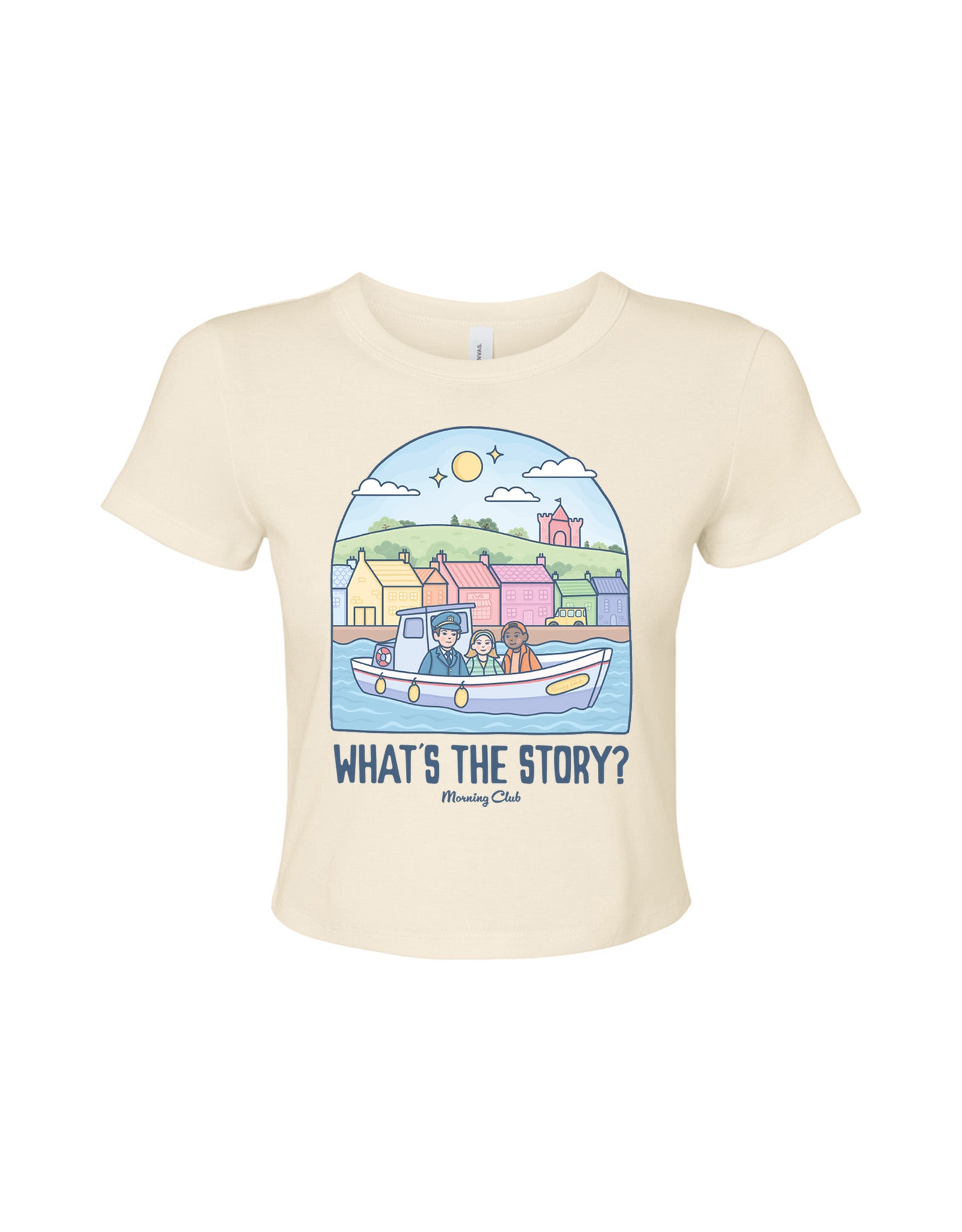 What's The Story Printed Micro Rib Baby Tee