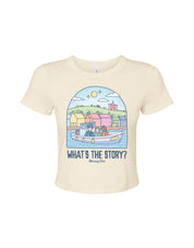 What's The Story Printed Micro Rib Baby Tee