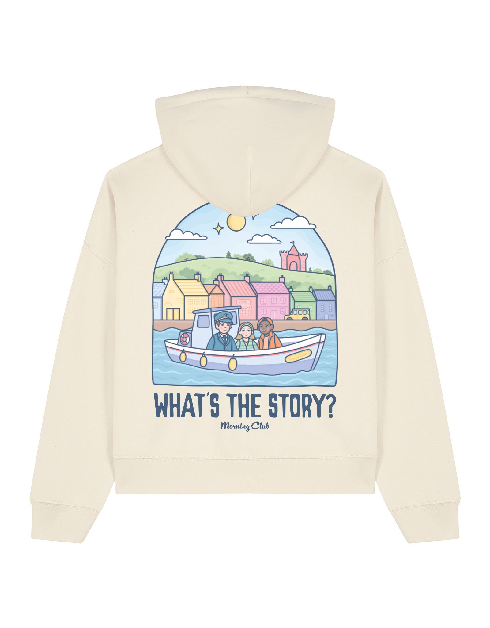 What's The Story Printed Boxy Organic Cotton Hoodie