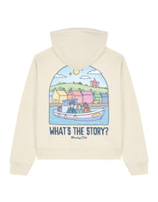 What's The Story Printed Boxy Organic Cotton Hoodie
