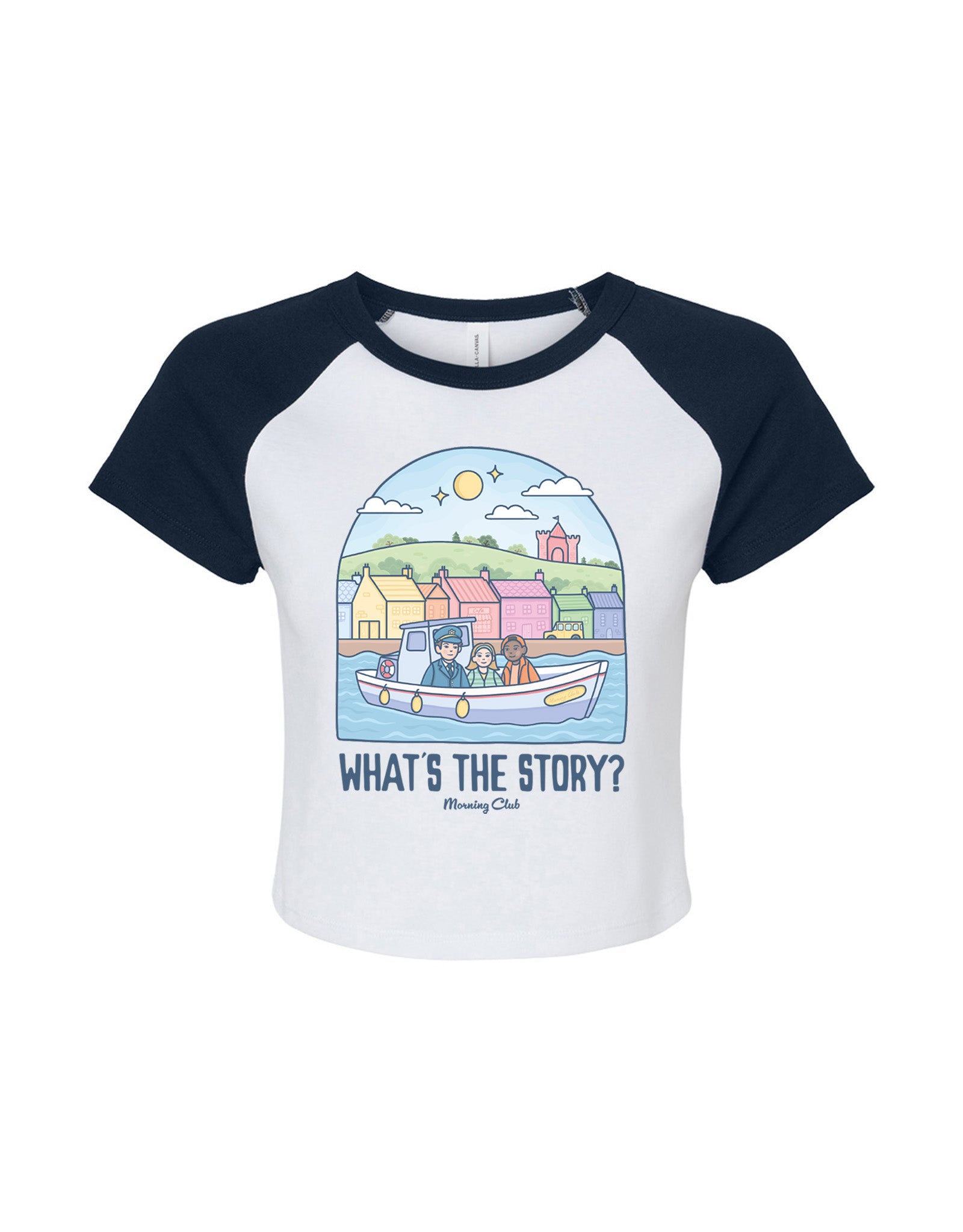 What's The Story Printed Micro Rib Raglan Baby Tee