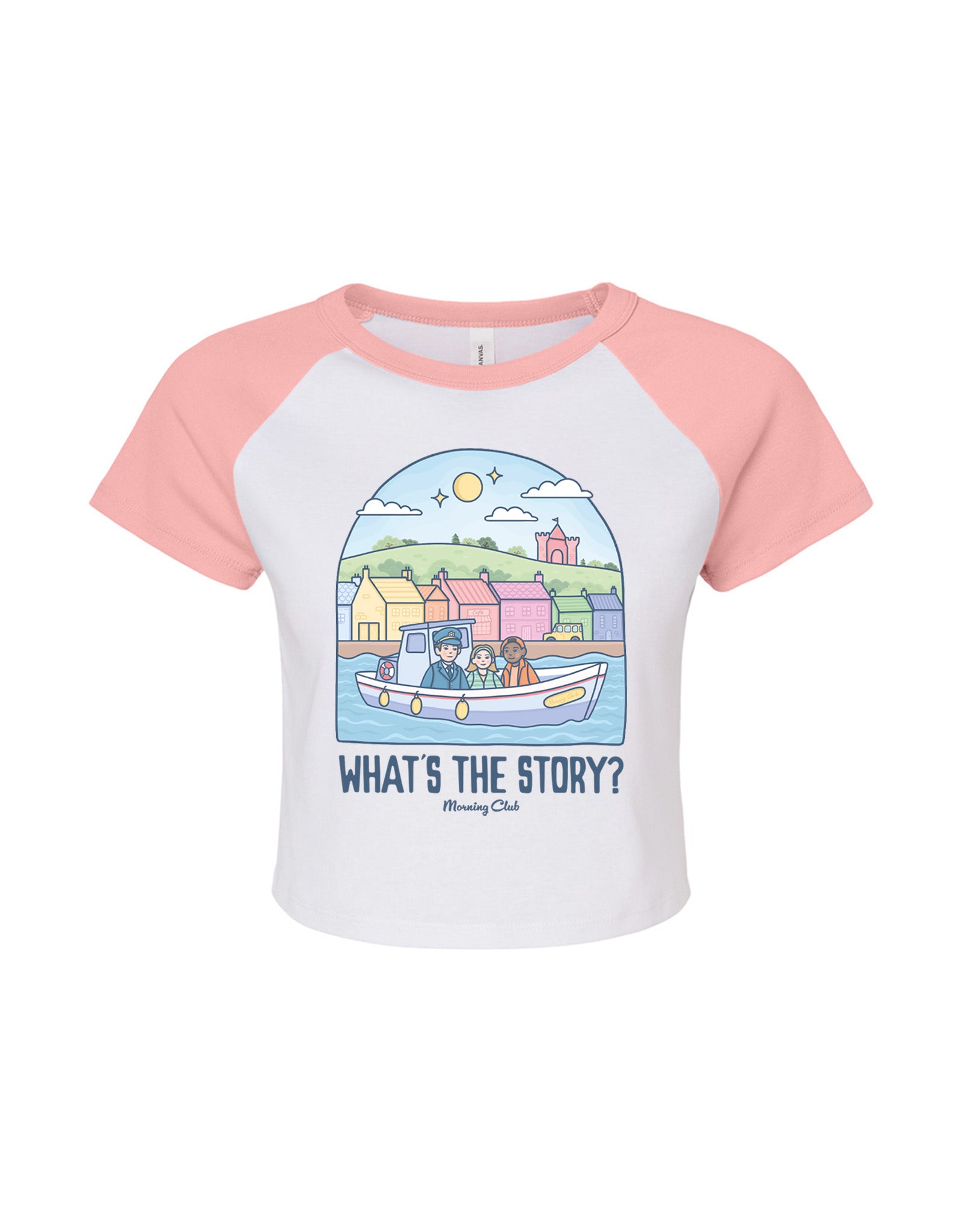 What's The Story Printed Micro Rib Raglan Baby Tee