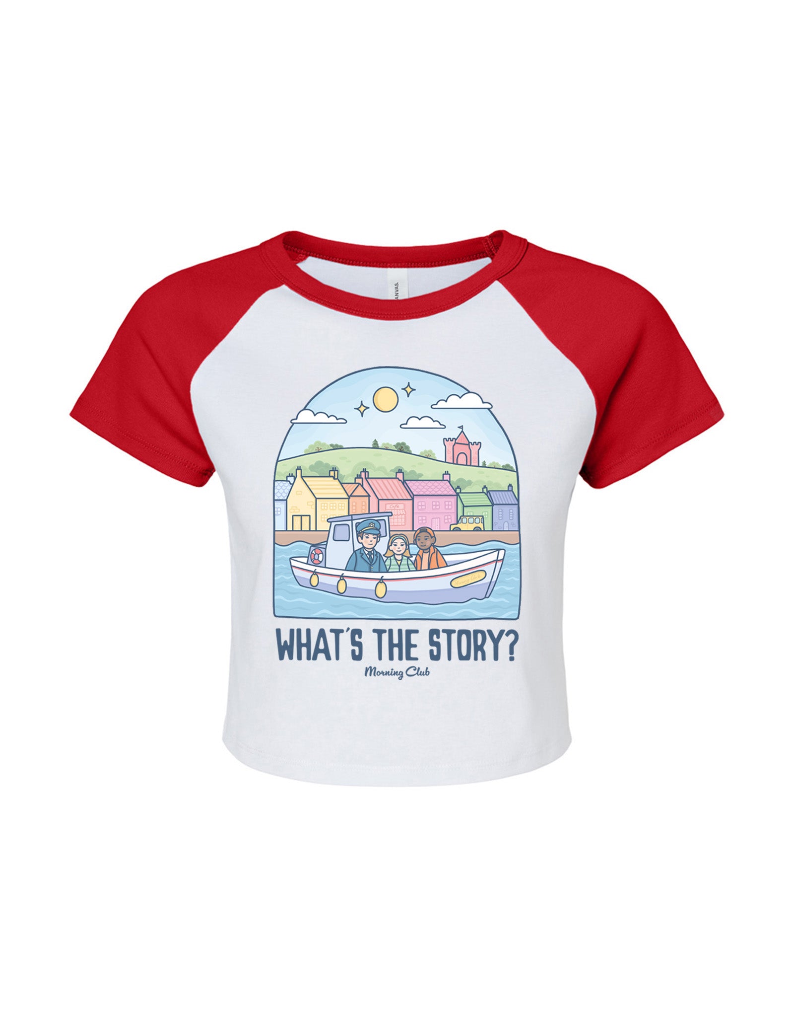 What's The Story Printed Micro Rib Raglan Baby Tee