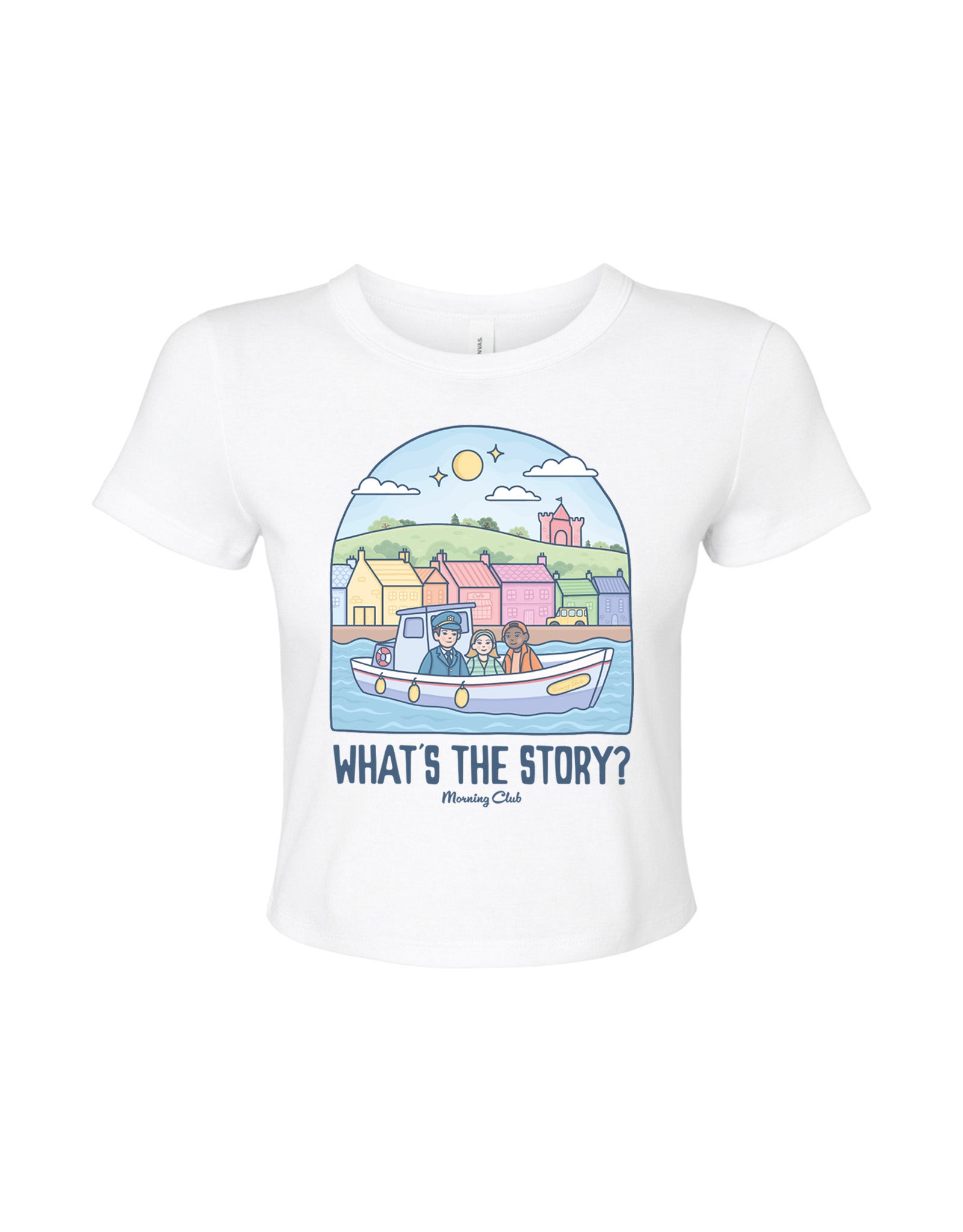 What's The Story Printed Micro Rib Baby Tee