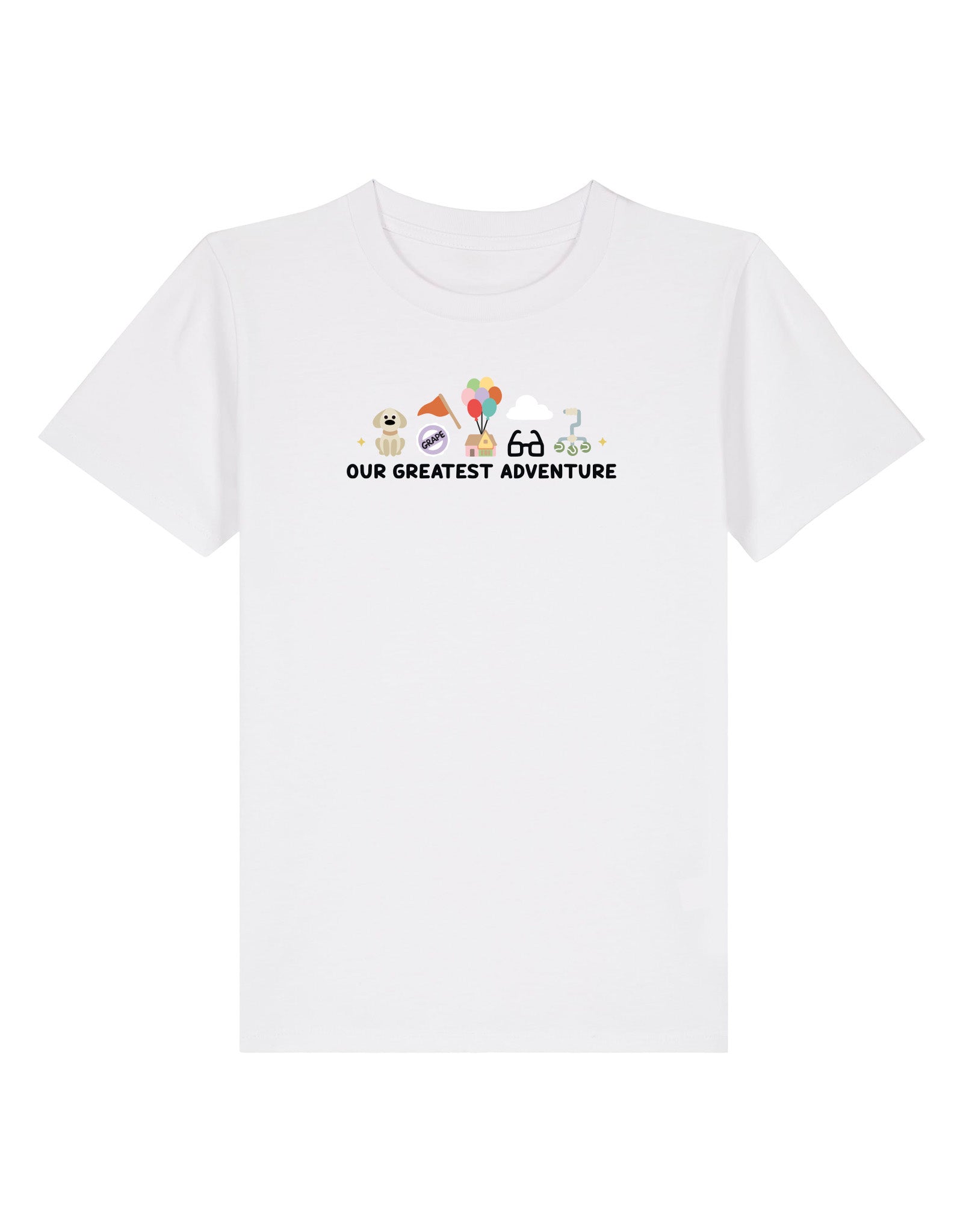 Up Embroidered Organic Cotton Childrens T-Shirt