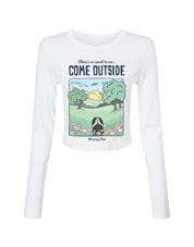 Come Outside Printed Micro Rib Long Sleeved Tee