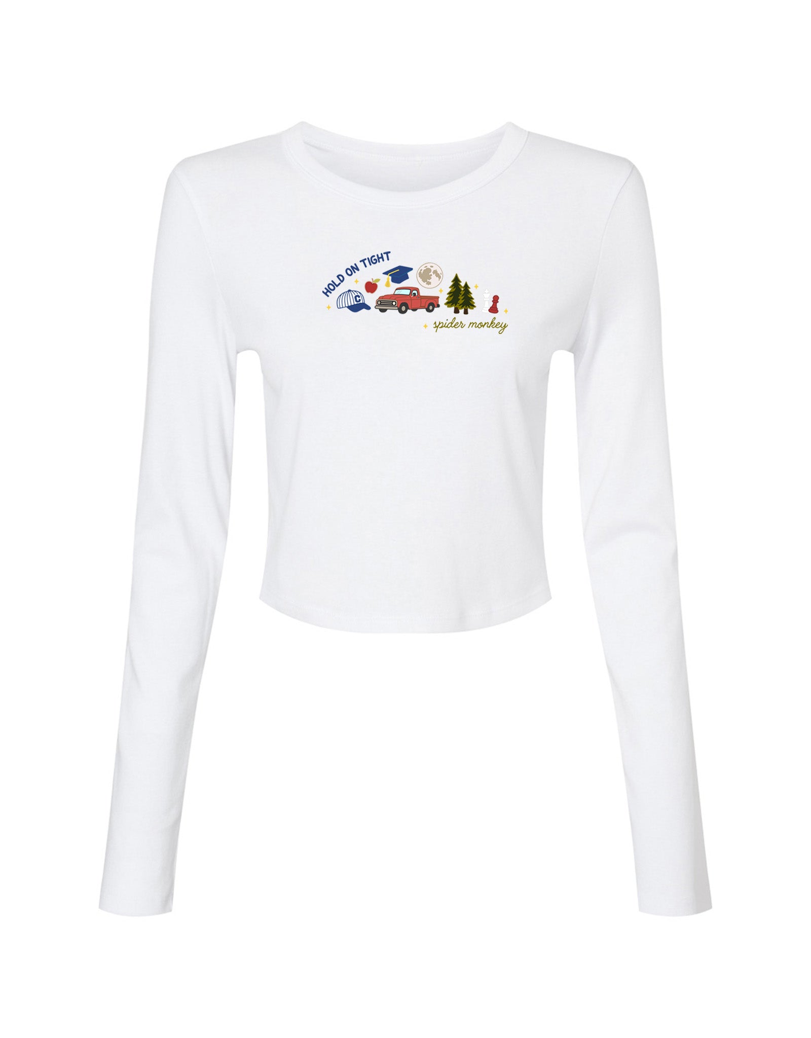 Forks Embroidered Micro Rib Long Sleeved Tee