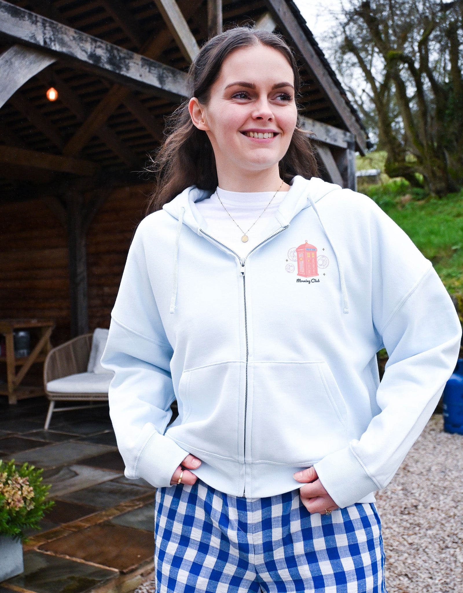 Who Printed Boxy Organic Cotton Zip Hoodie