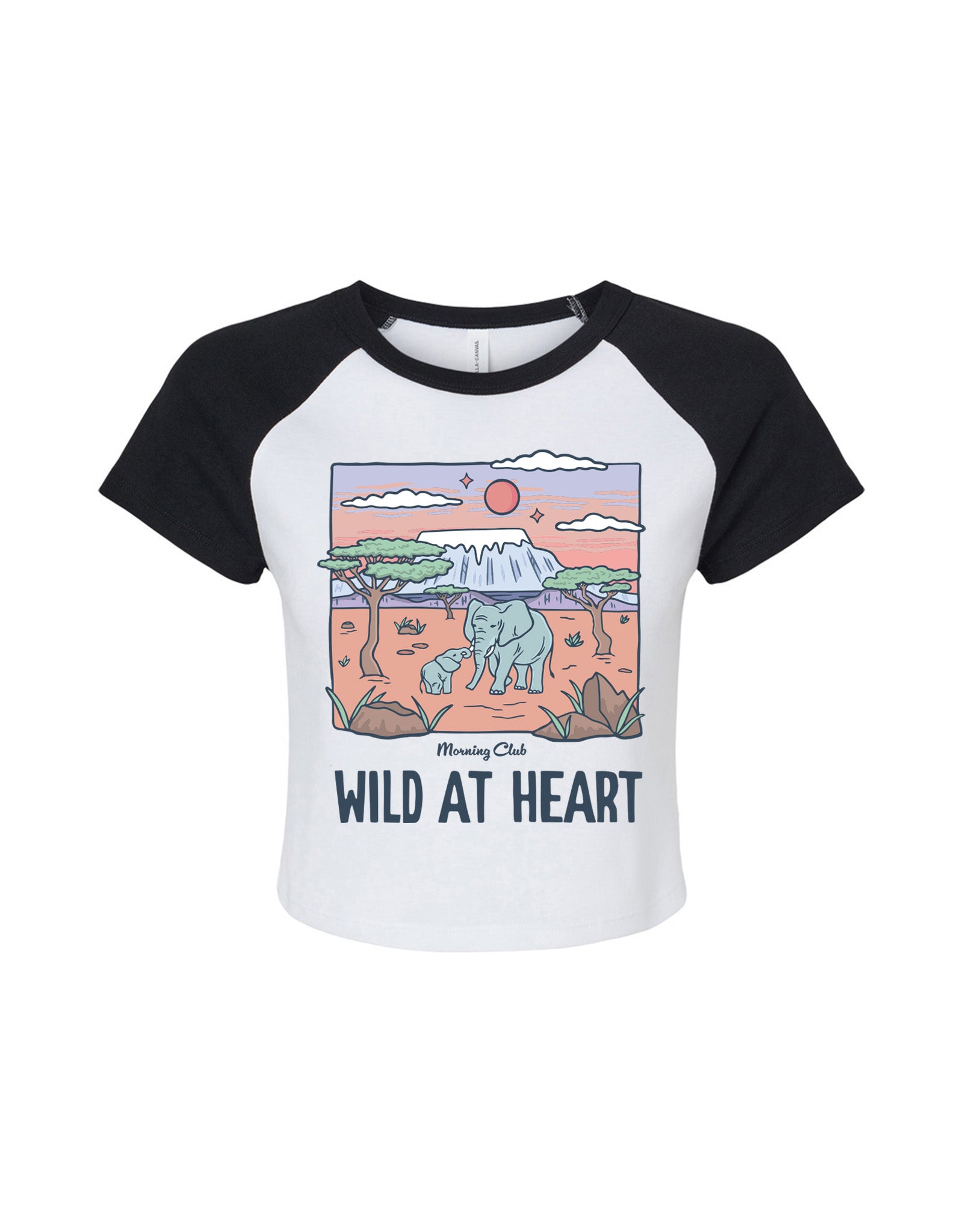 Wild At Heart Printed Micro Rib Raglan Baby Tee
