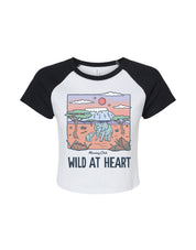 Wild At Heart Printed Micro Rib Raglan Baby Tee