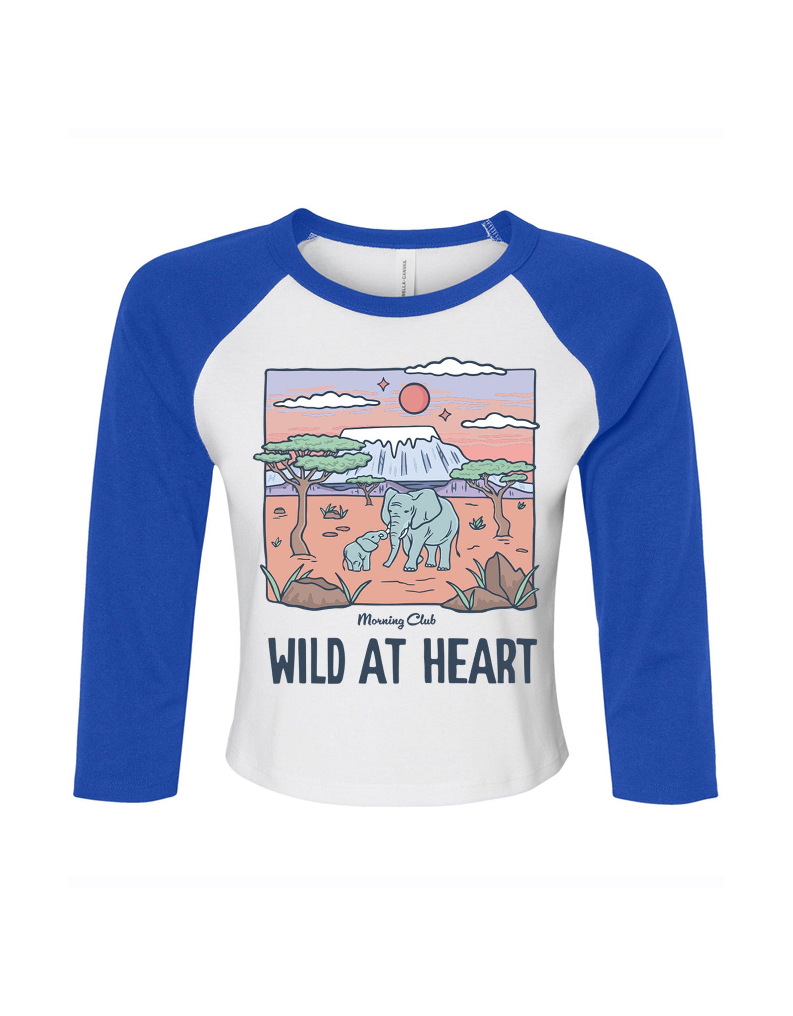 Wild At Heart Printed Micro Rib 3/4 Sleeve Tee