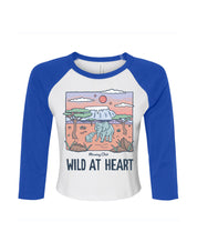 Wild At Heart Printed Micro Rib 3/4 Sleeve Tee