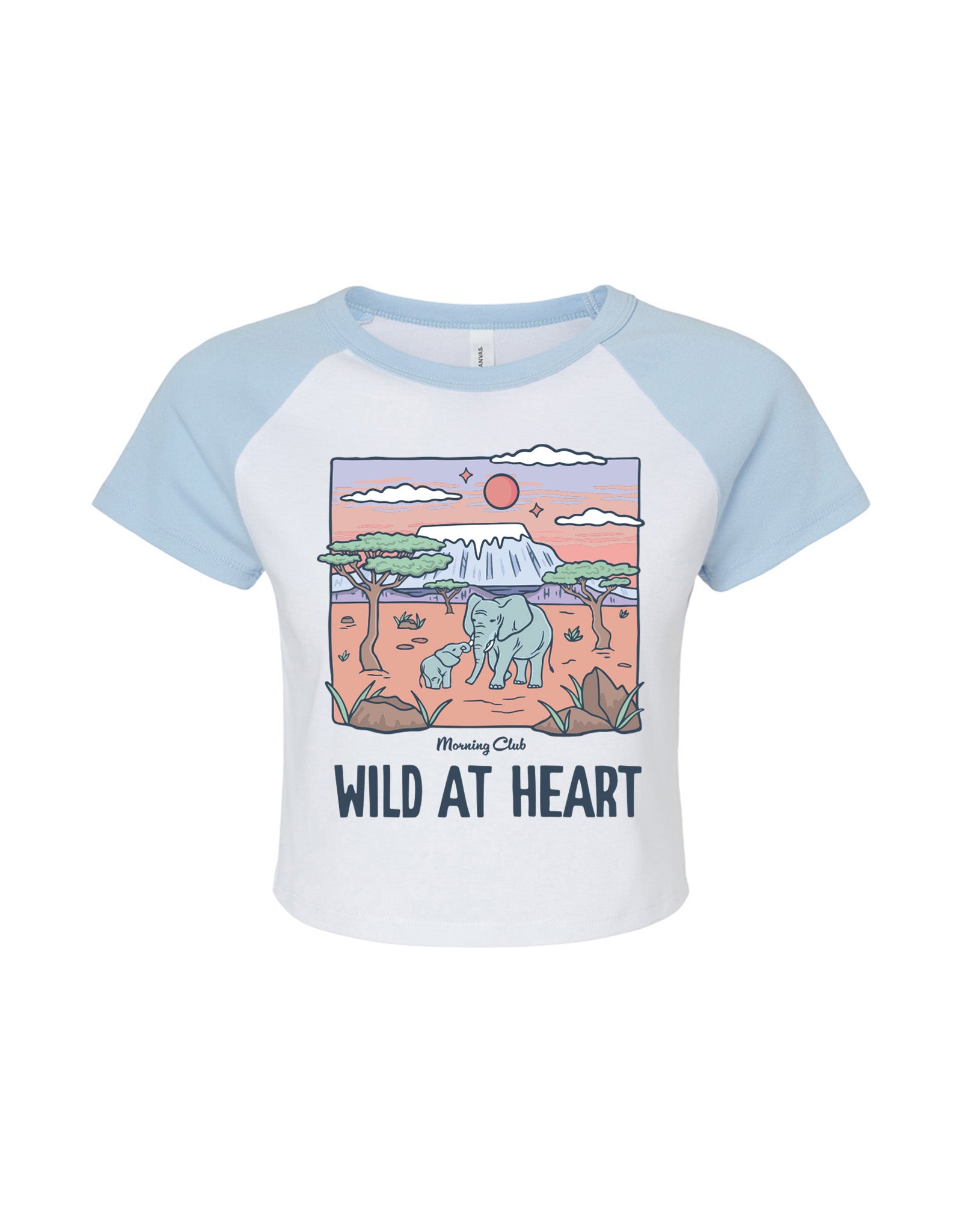 Wild At Heart Printed Micro Rib Raglan Baby Tee