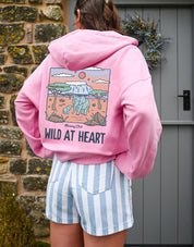 Wild At Heart Printed Boxy Organic Cotton Zip Hoodie