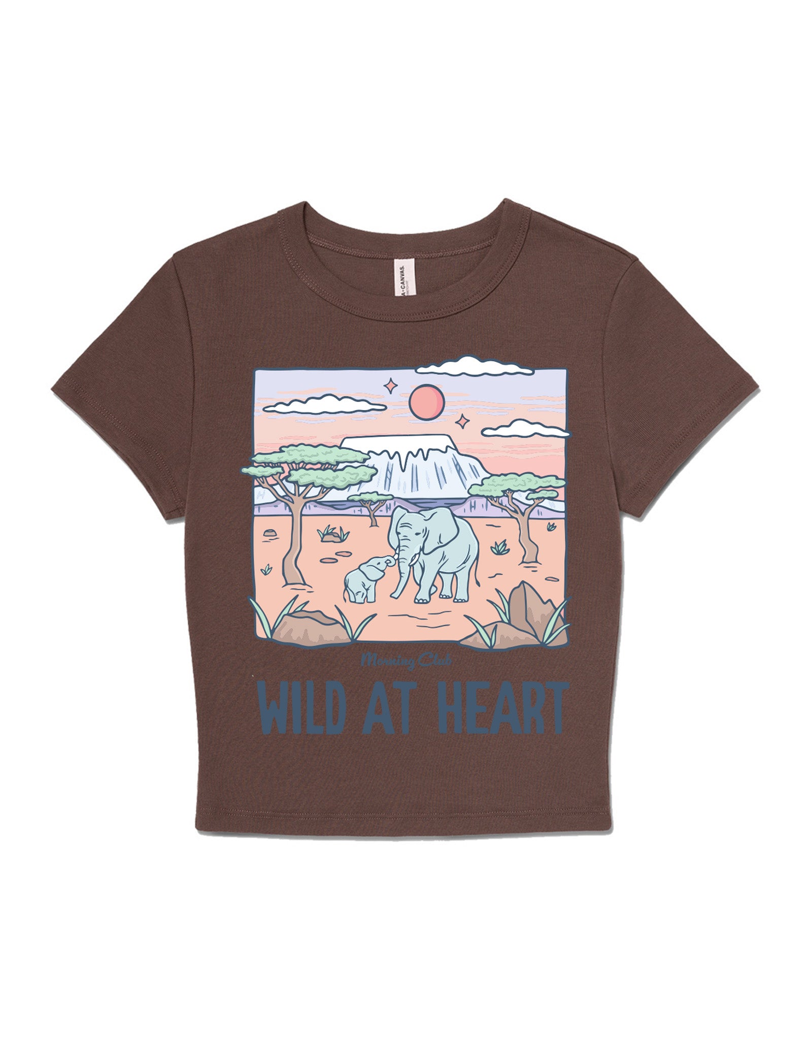 Wild At Heart Printed Micro Rib Baby Tee