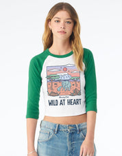 Wild At Heart Printed Micro Rib 3/4 Sleeve Tee