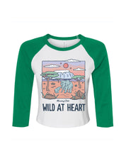 Wild At Heart Printed Micro Rib 3/4 Sleeve Tee