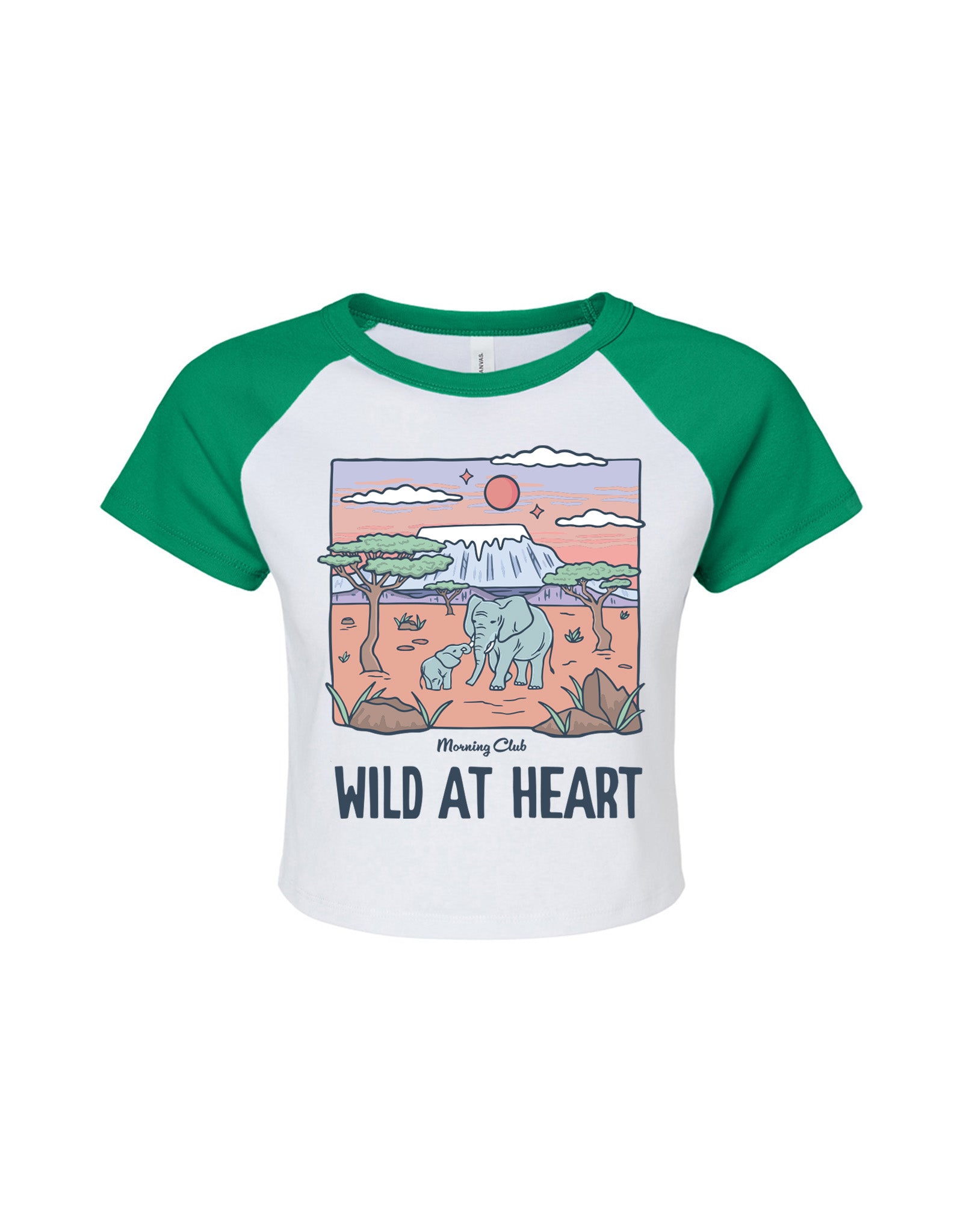 Wild At Heart Printed Micro Rib Raglan Baby Tee