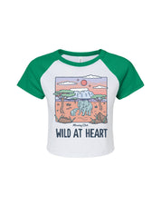 Wild At Heart Printed Micro Rib Raglan Baby Tee