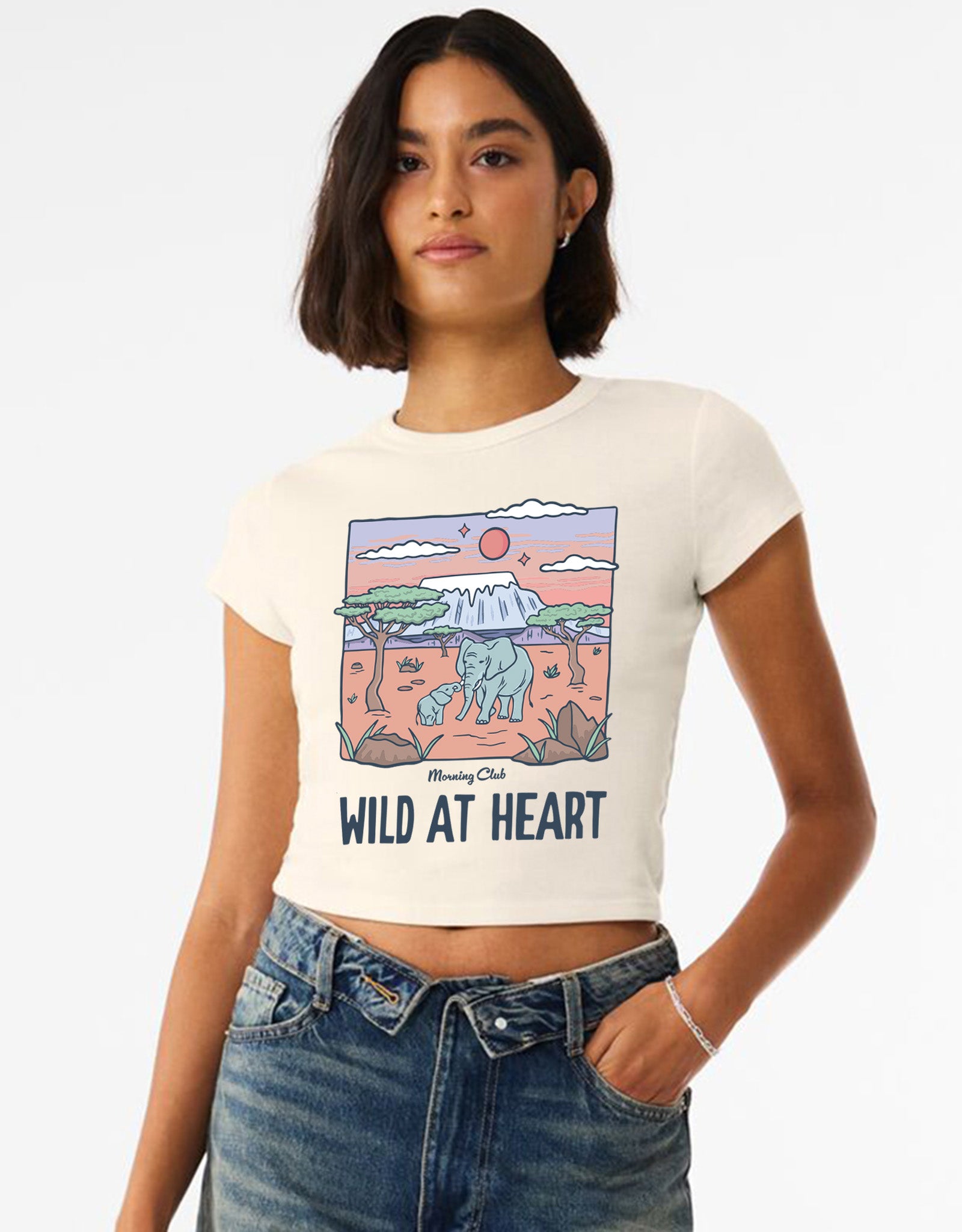 Wild At Heart Printed Micro Rib Baby Tee
