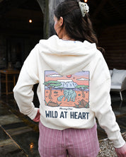 Wild At Heart Printed Boxy Organic Cotton Zip Hoodie