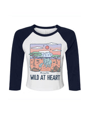 Wild At Heart Printed Micro Rib 3/4 Sleeve Tee