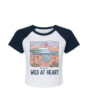 Wild At Heart Printed Micro Rib Raglan Baby Tee