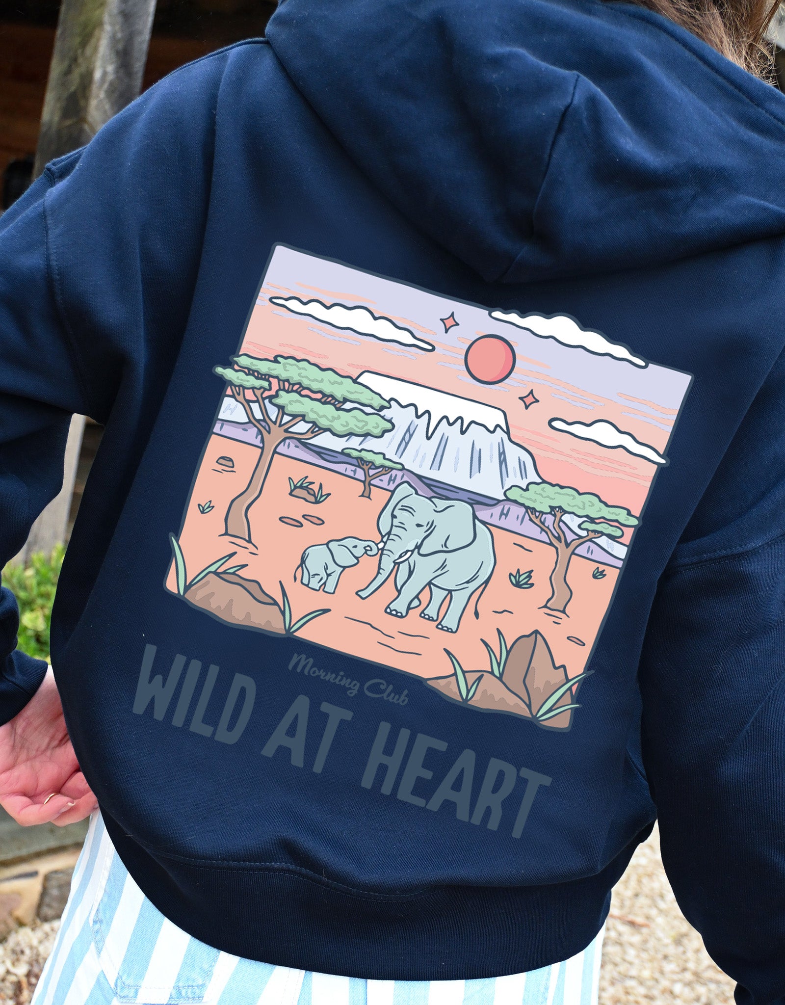 Wild At Heart Printed Boxy Organic Cotton Zip Hoodie