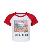 Wild At Heart Printed Micro Rib Raglan Baby Tee