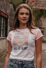 Wild At Heart Printed Micro Rib Raglan Baby Tee