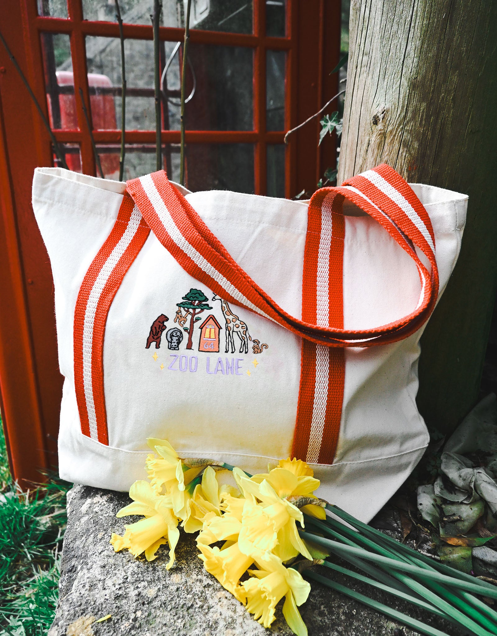 Zoo Lane Embroidered Boat Bag