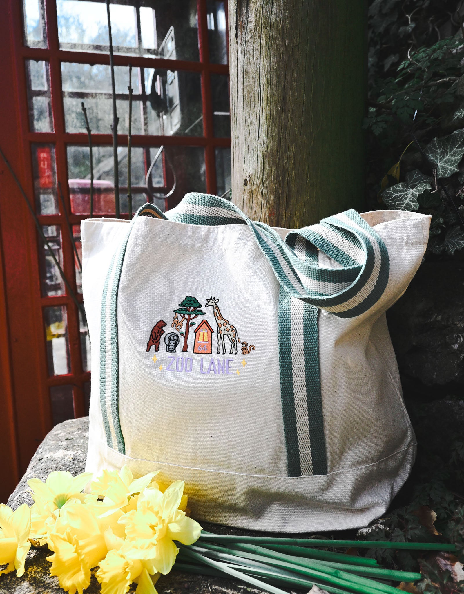 Zoo Lane Embroidered Boat Bag