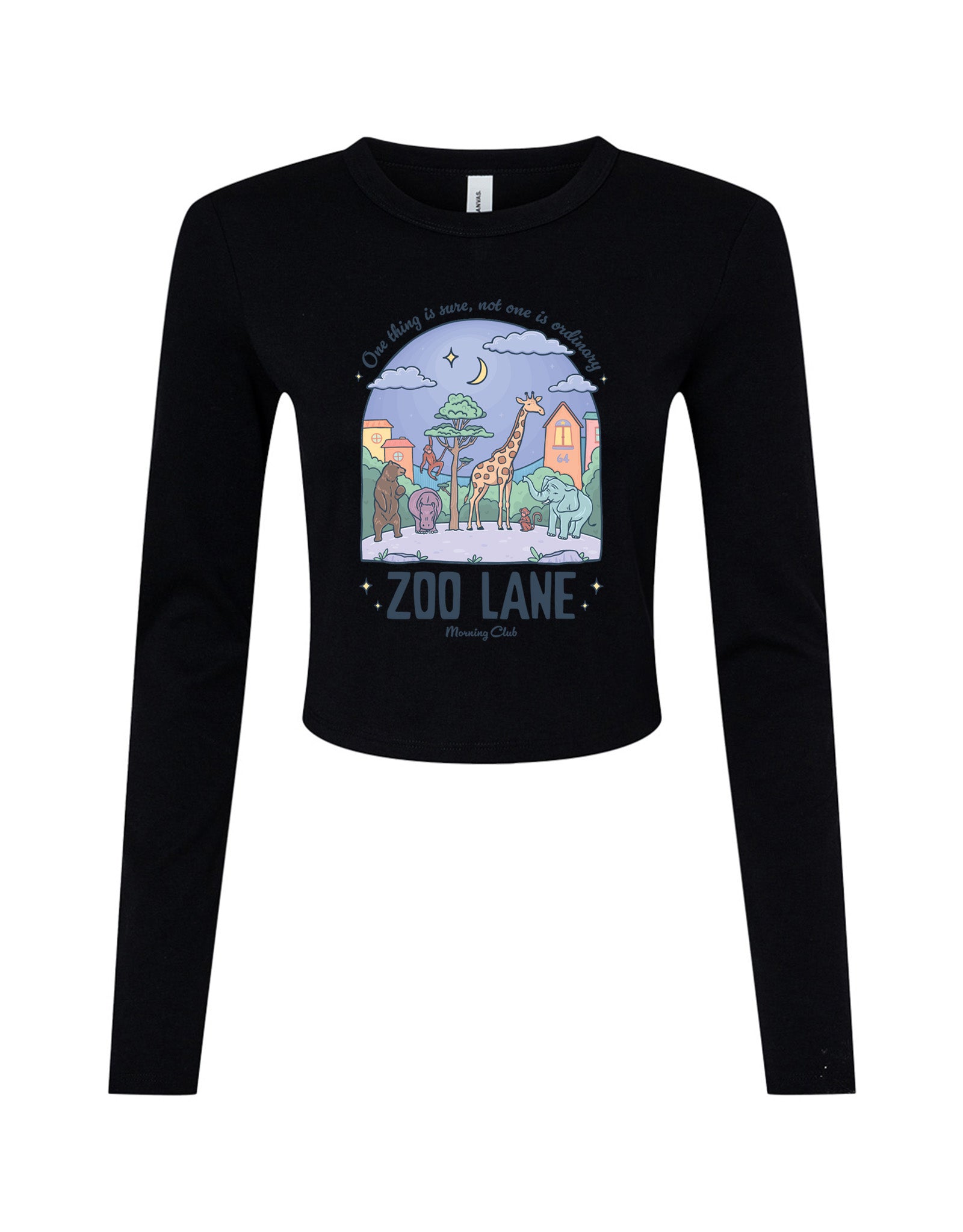 Zoo Lane Printed Micro Rib Long Sleeved Tee