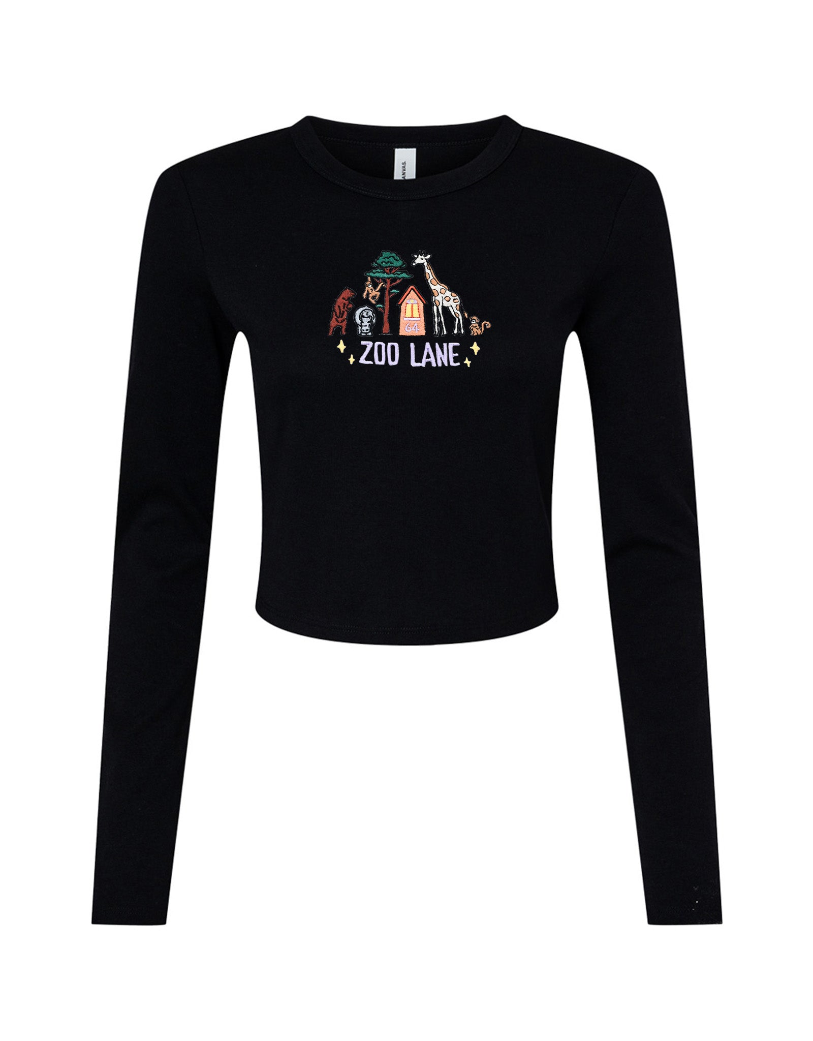 Zoo Lane Embroidered Micro Rib Long Sleeved Tee