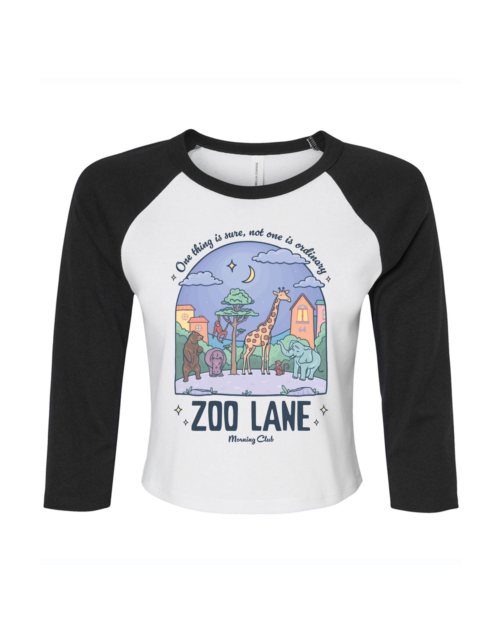 Zoo Lane Printed Micro Rib 3/4 Sleeve Tee