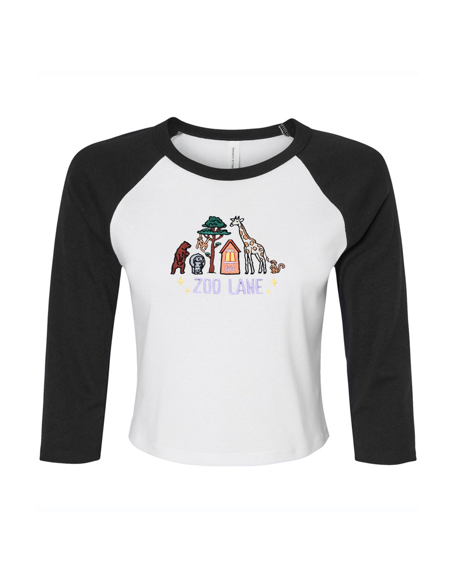 Zoo Lane Embroidered Micro Rib 3/4 Sleeve Tee