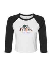 Zoo Lane Embroidered Micro Rib 3/4 Sleeve Tee
