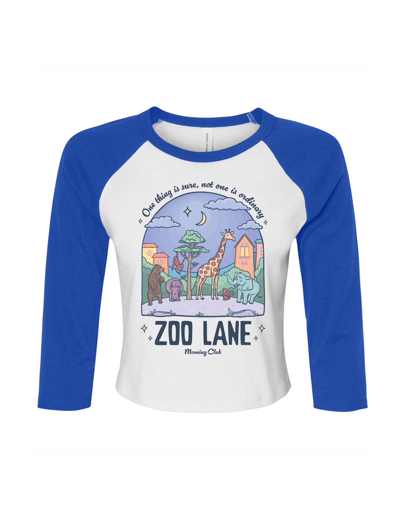 Zoo Lane Printed Micro Rib 3/4 Sleeve Tee