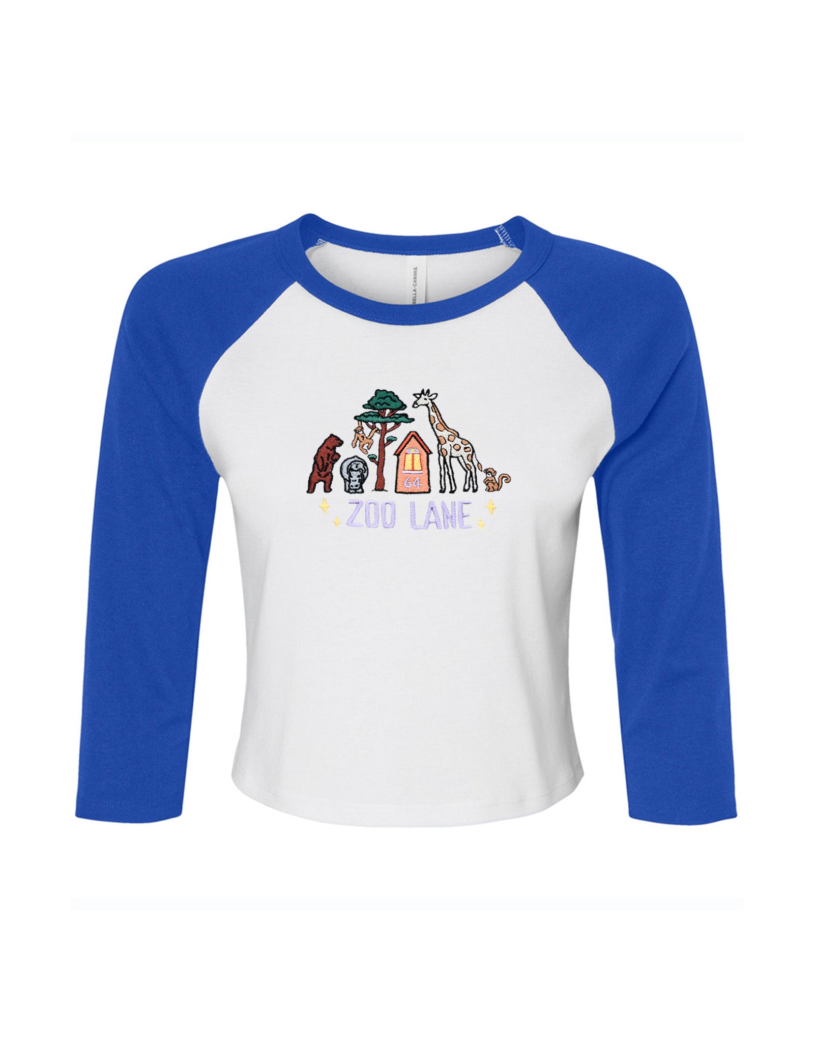 Zoo Lane Embroidered Micro Rib 3/4 Sleeve Tee