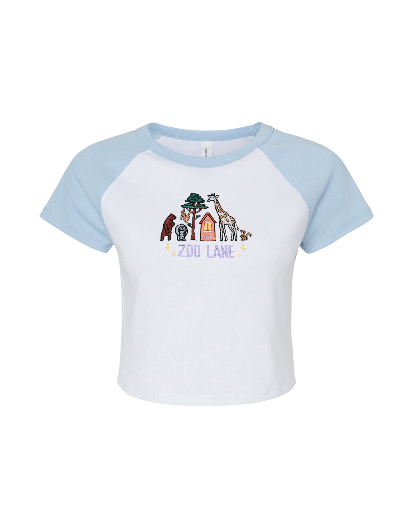 Zoo Lane Embroidered Micro Rib Raglan Baby Tee