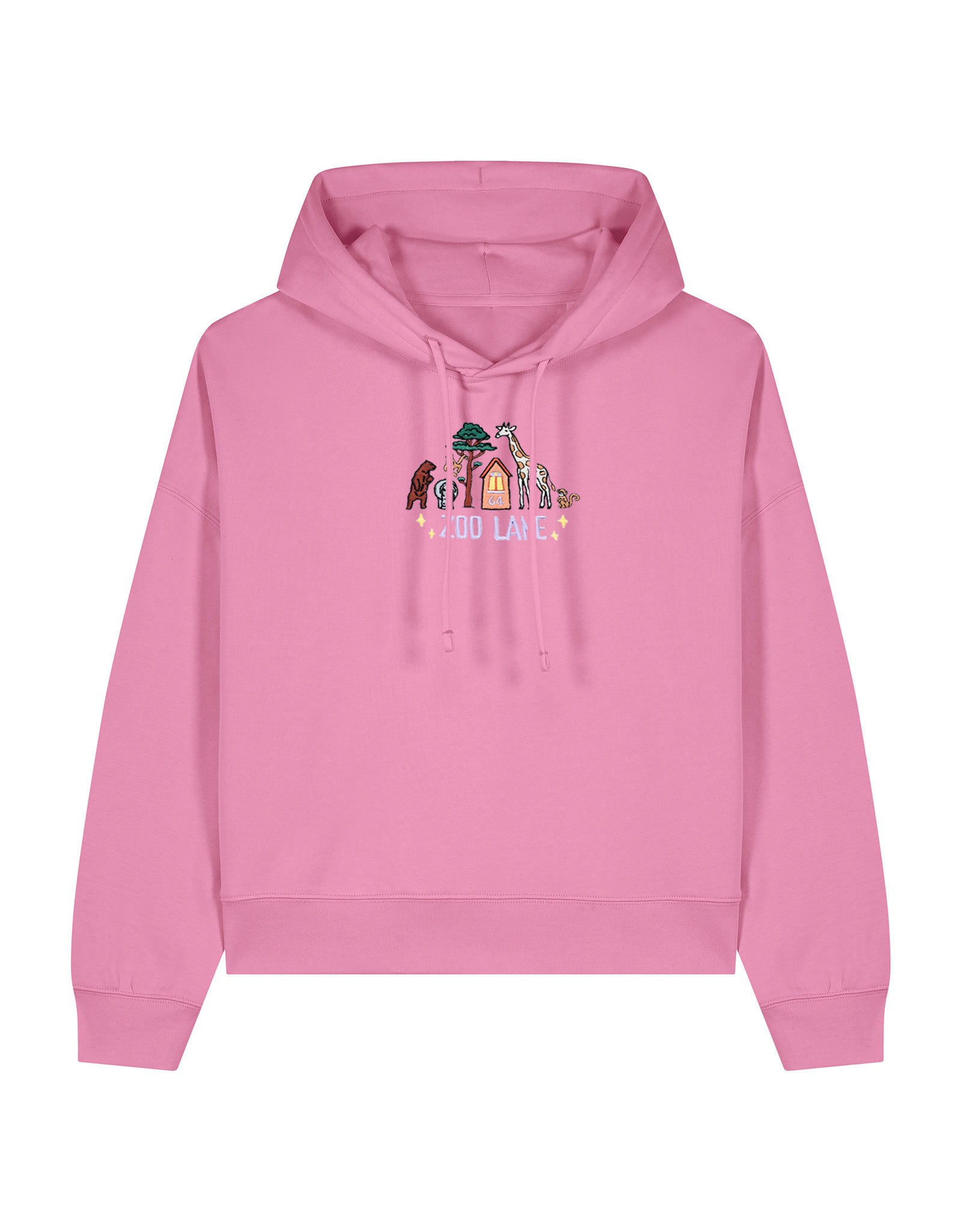 Zoo Lane Embroidered Boxy Organic Cotton Hoodie